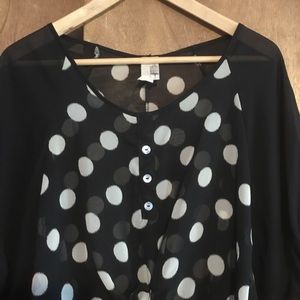 Black/White Sheer Blouse
